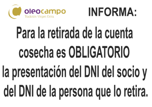 cartel informa cuenta cosecha