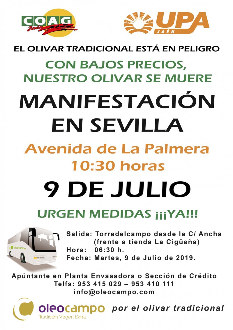 cartel manifestacion precios aceite de oliva sevilla ok