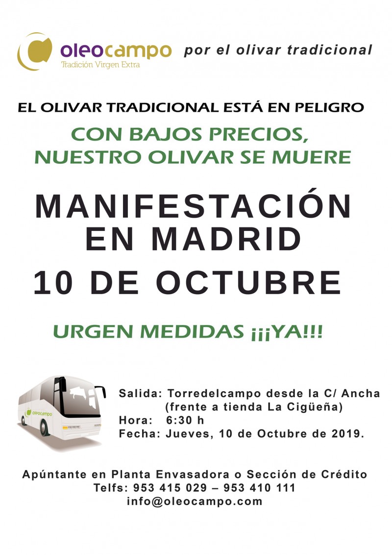 cartel manifestacion precios aceite de oliva madrid ok