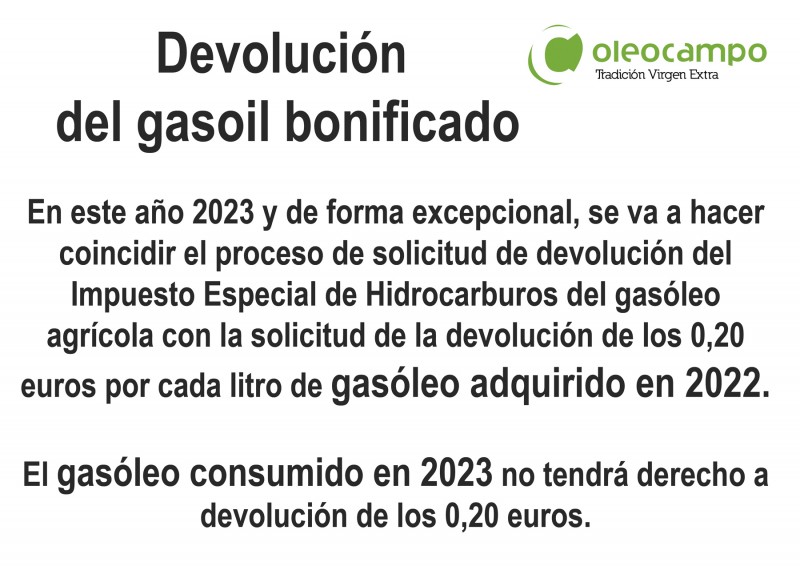 CARTEL devolucion gasoil bonificado 2023